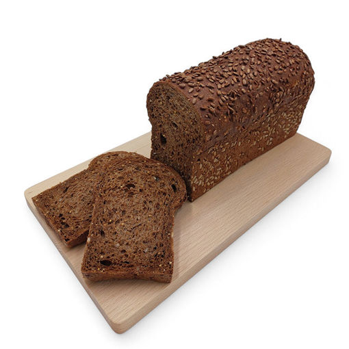 Afbeelding van Dubbel donker bruin meergranenbrood met zonnebloempitten deco heel
