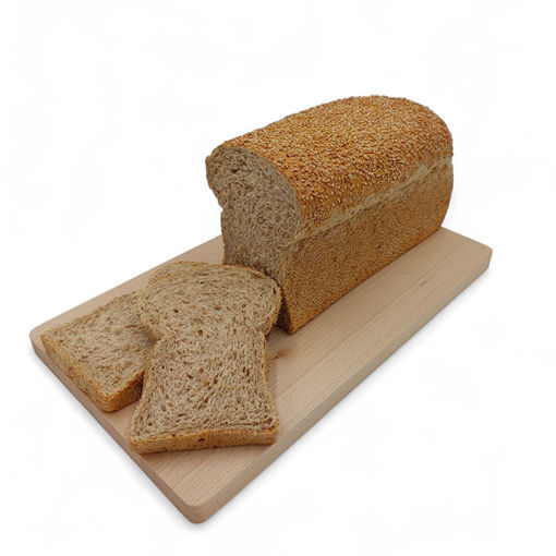 Afbeelding van Bruin tarwebrood met sesamzaad deco heel