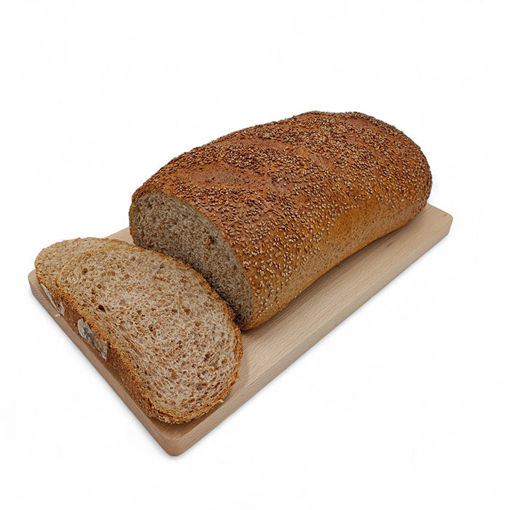 Afbeelding van Volkoren tarwe vloerbrood met sesamzaad deco heel