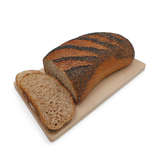 Afbeelding van Volkoren tarwe vloerbrood met maanzaad deco heel